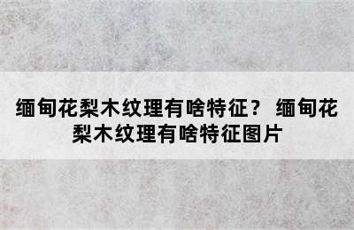 缅甸花梨木纹理有啥特征？ 缅甸花梨木纹理有啥特征图片